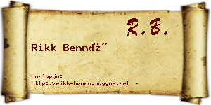 Rikk Bennó névjegykártya
